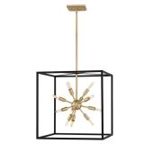 lampa vilagitas fuggesztett keretes fekete rez modern loft minimal 12 foglalat .jpg
